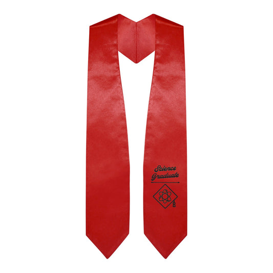 Red Science Graduate Stole/Sash with Classic Tips by Wholesale Grad Supply