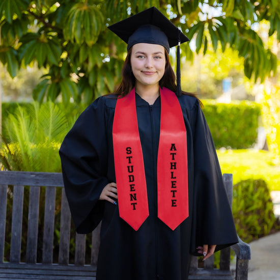 Red Student Athlete Graduate Stole/Sash with Classic Tips by Wholesale Grad Supply