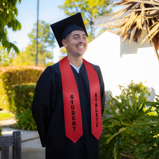 Red Student Athlete Graduate Stole/Sash with Classic Tips by Wholesale Grad Supply