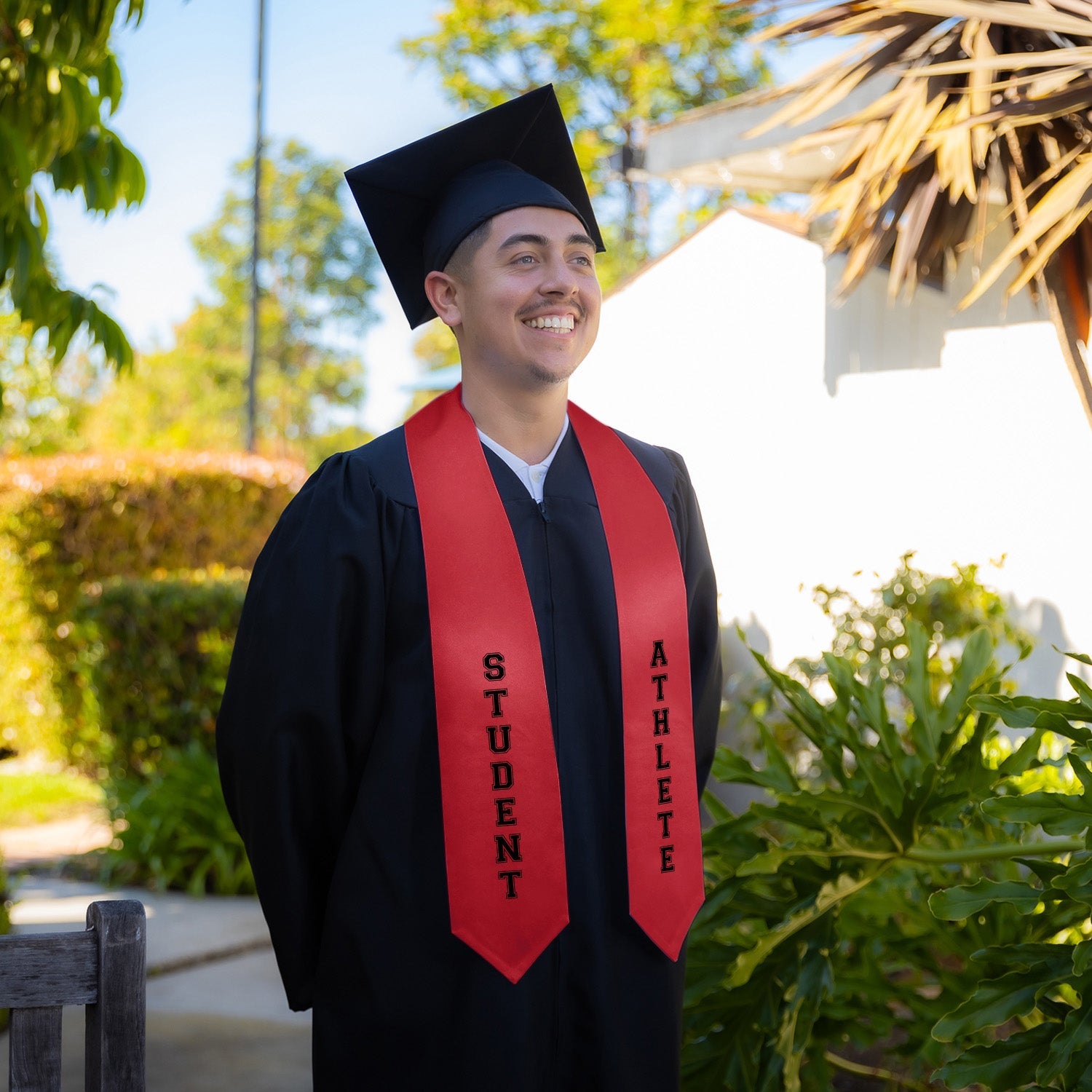 Red Student Athlete Graduate Stole/Sash with Classic Tips by Wholesale Grad Supply