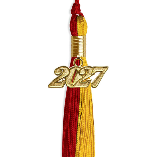 Red/Gold Graduation Tassel with Gold Bling Charm by Wholesale Grad Supply