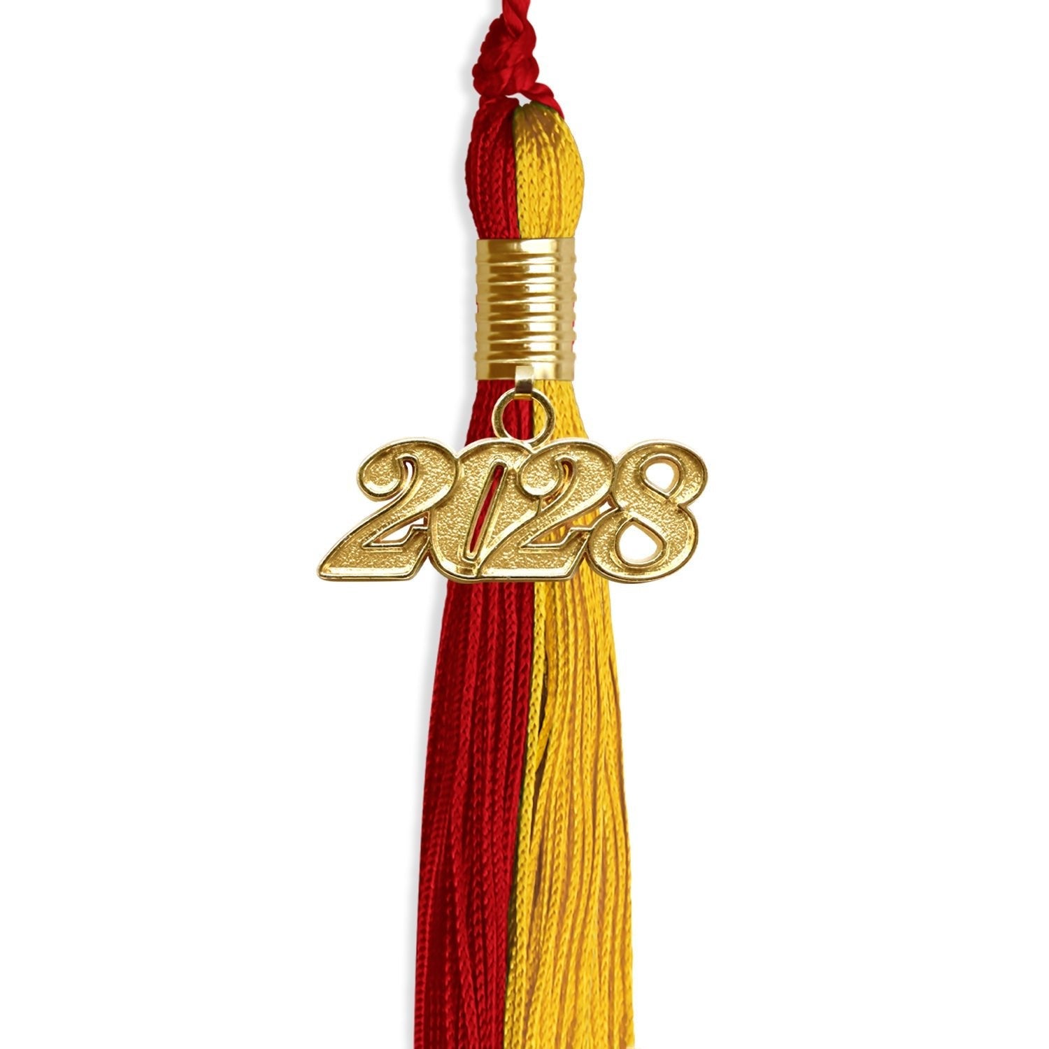 Red/Gold Graduation Tassel with Gold Bling Charm by Wholesale Grad Supply