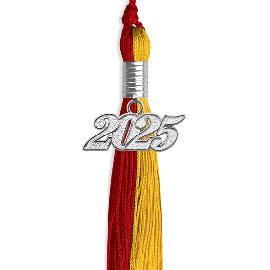 Red/Gold Graduation Tassel with Silver Bling Charm by Wholesale Grad Supply