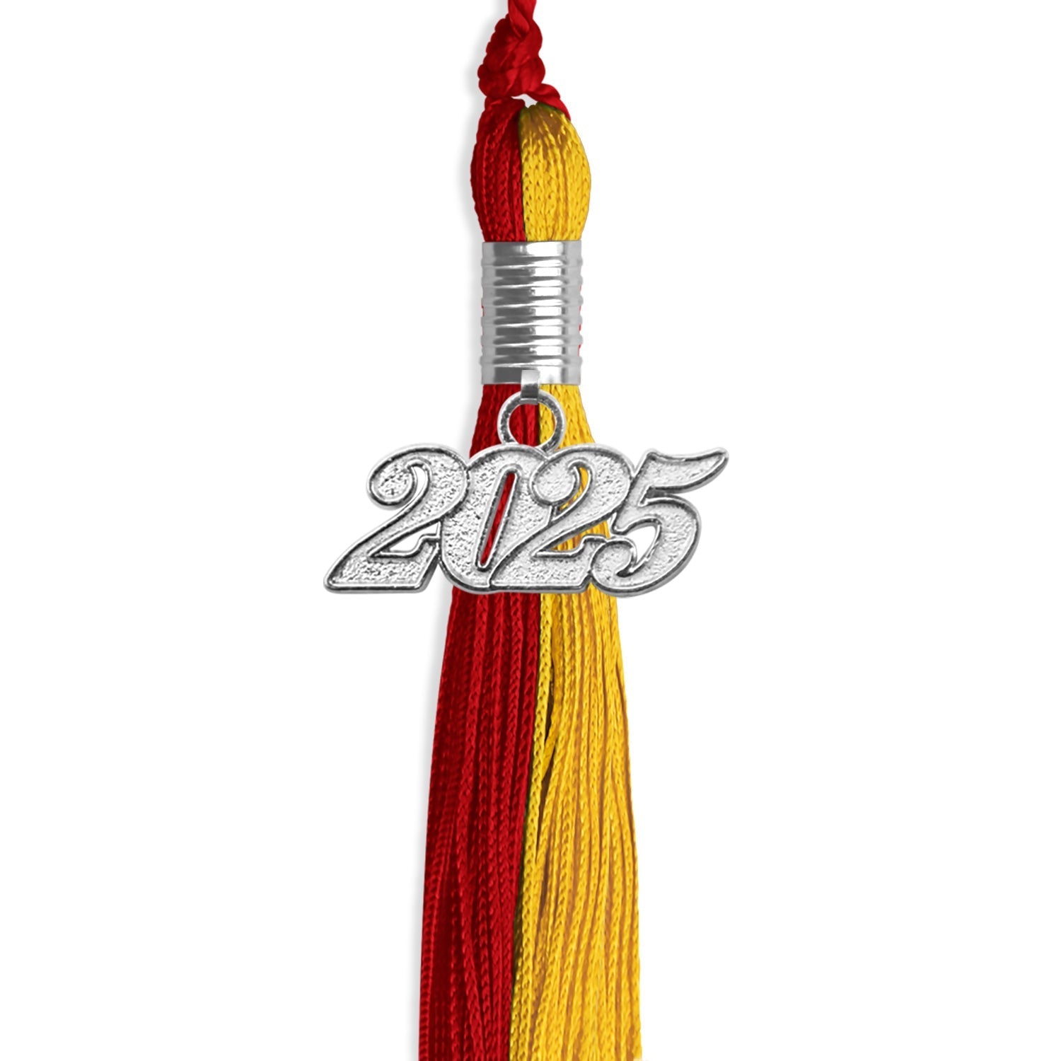 Red/Gold Graduation Tassel with Silver Bling Charm by Wholesale Grad Supply