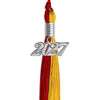 Red/Gold Graduation Tassel with Silver Bling Charm by Wholesale Grad Supply