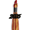 Red/Gold Mixed Color Graduation Tassel with Black Bling Charm by Wholesale Grad Supply
