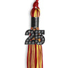 Red/Gold Mixed Color Graduation Tassel with Black Bling Charm by Wholesale Grad Supply
