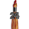 Red/Gold Mixed Color Graduation Tassel with Black Bling Charm by Wholesale Grad Supply