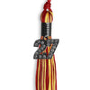 Red/Gold Mixed Color Graduation Tassel with Black Bling Charm by Wholesale Grad Supply