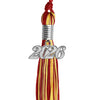 Red/Gold Mixed Color Graduation Tassel with Silver Bling Charm by Wholesale Grad Supply