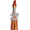 Red/Gold Mixed Color Graduation Tassel with Silver Bling Charm by Wholesale Grad Supply