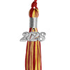 Red/Gold Mixed Color Graduation Tassel with Silver Bling Charm by Wholesale Grad Supply