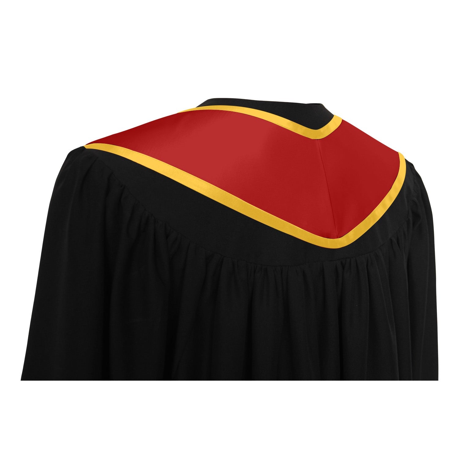 Red/Gold Plain Graduation Stole with Trim Color & Angled End by Wholesale Grad Supply