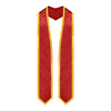 Red/Gold Plain Graduation Stole with Trim Color & Classic End by Wholesale Grad Supply