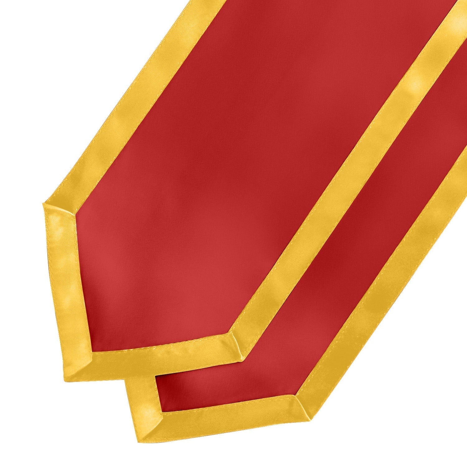 Red/Gold Plain Graduation Stole with Trim Color & Classic End by Wholesale Grad Supply