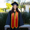 Red/Gold Plain Graduation Stole with Trim Color & Classic End by Wholesale Grad Supply