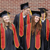 Red/Gold Plain Graduation Stole with Trim Color & Classic End by Wholesale Grad Supply