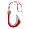 Red/Grey Graduation Tassel with Gold Bling Charm by Wholesale Grad Supply