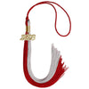 Red/Grey Graduation Tassel with Gold Bling Charm by Wholesale Grad Supply
