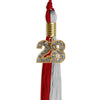 Red/Grey Graduation Tassel with Gold Bling Charm by Wholesale Grad Supply