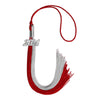 Red/Grey Graduation Tassel with Silver Bling Charm by Wholesale Grad Supply