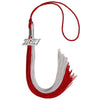 Red/Grey Graduation Tassel with Silver Bling Charm by Wholesale Grad Supply