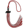 Red/Silver Mixed Color Graduation Tassel with Black Bling Charm by Wholesale Grad Supply