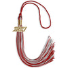 Red/Silver Mixed Color Graduation Tassel with Gold Bling Charm by Wholesale Grad Supply