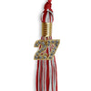 Red/Silver Mixed Color Graduation Tassel with Gold Bling Charm by Wholesale Grad Supply