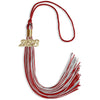 Red/Silver Mixed Color Graduation Tassel with Gold Bling Charm by Wholesale Grad Supply