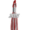 Red/Silver Mixed Color Graduation Tassel with Silver Bling Charm by Wholesale Grad Supply