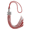 Red/Silver Mixed Color Graduation Tassel with Silver Bling Charm by Wholesale Grad Supply