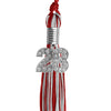 Red/Silver Mixed Color Graduation Tassel with Silver Bling Charm by Wholesale Grad Supply