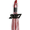 Red/White Mixed Color Graduation Tassel with Black Bling Charm by Wholesale Grad Supply