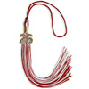 Red/White Mixed Color Graduation Tassel with Gold Bling Charm by Wholesale Grad Supply