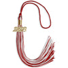 Red/White Mixed Color Graduation Tassel with Gold Bling Charm by Wholesale Grad Supply