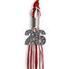 Red/White Mixed Color Graduation Tassel with Silver Bling Charm by Wholesale Grad Supply