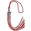 Red/White Mixed Color Graduation Tassel with Silver Bling Charm by Wholesale Grad Supply