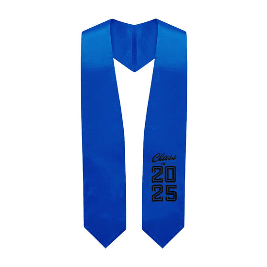 Royal Blue Class of 2025 Graduation Stole/Sash with Classic Tips by Wholesale Grad Supply