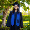 Royal Blue Class of 2025 Graduation Stole/Sash with Classic Tips by Wholesale Grad Supply