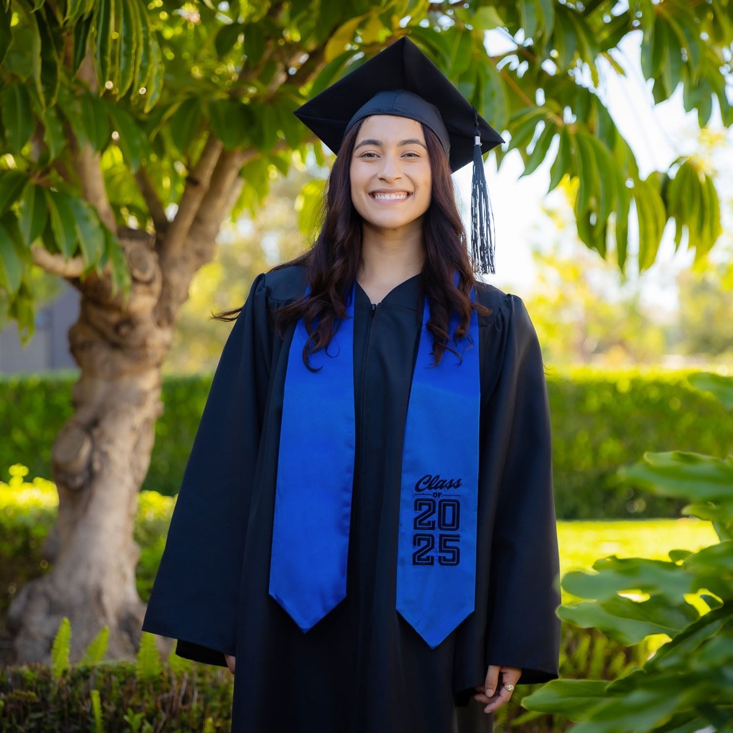 Royal Blue Class of 2025 Graduation Stole/Sash with Classic Tips by Wholesale Grad Supply