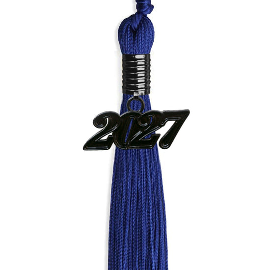 Royal Blue Graduation Tassel with Black Bling Charm by Wholesale Grad Supply