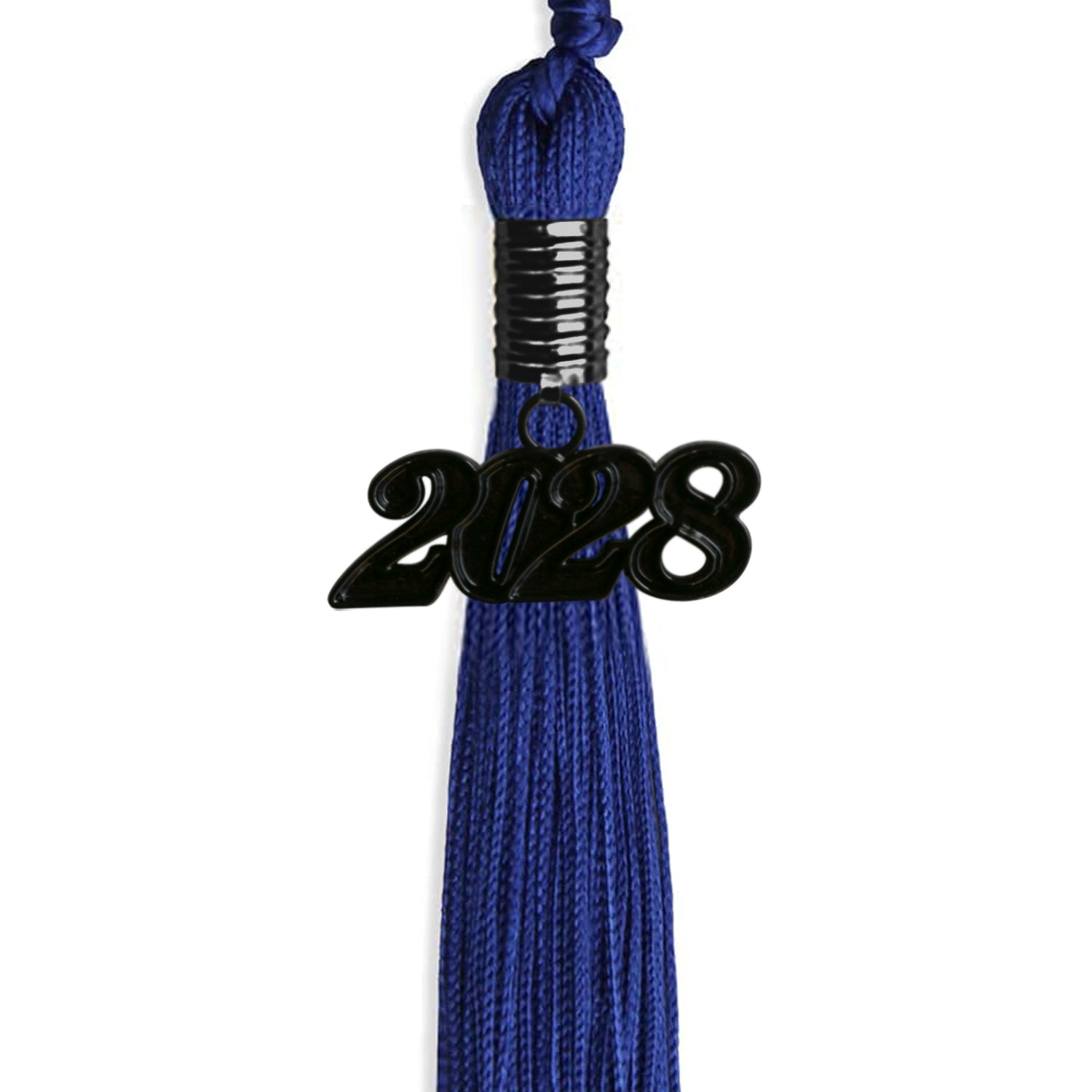 Royal Blue Graduation Tassel with Black Bling Charm by Wholesale Grad Supply