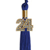 Royal Blue Graduation Tassel with Gold Bling Charm by Wholesale Grad Supply