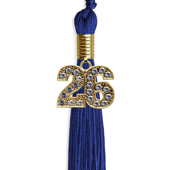 Royal Blue Graduation Tassel with Gold Bling Charm by Wholesale Grad Supply