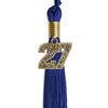 Royal Blue Graduation Tassel with Gold Bling Charm by Wholesale Grad Supply