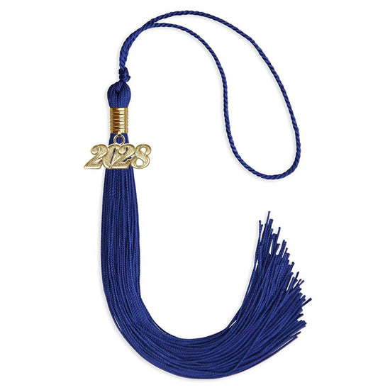 Royal Blue Graduation Tassel with Gold Bling Charm by Wholesale Grad Supply