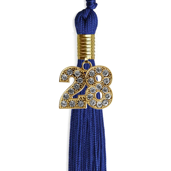 Royal Blue Graduation Tassel with Gold Bling Charm by Wholesale Grad Supply