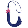 Royal Blue Graduation Tassel with Pink Bling Charm by Wholesale Grad Supply
