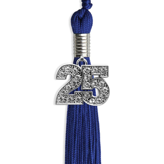 Royal Blue Graduation Tassel with Silver Bling Charm by Wholesale Grad Supply